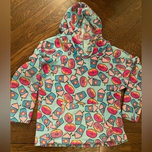 Girls FUZZIES by Confetti fleece pajama hooded pullover top -donuts & milkshakes